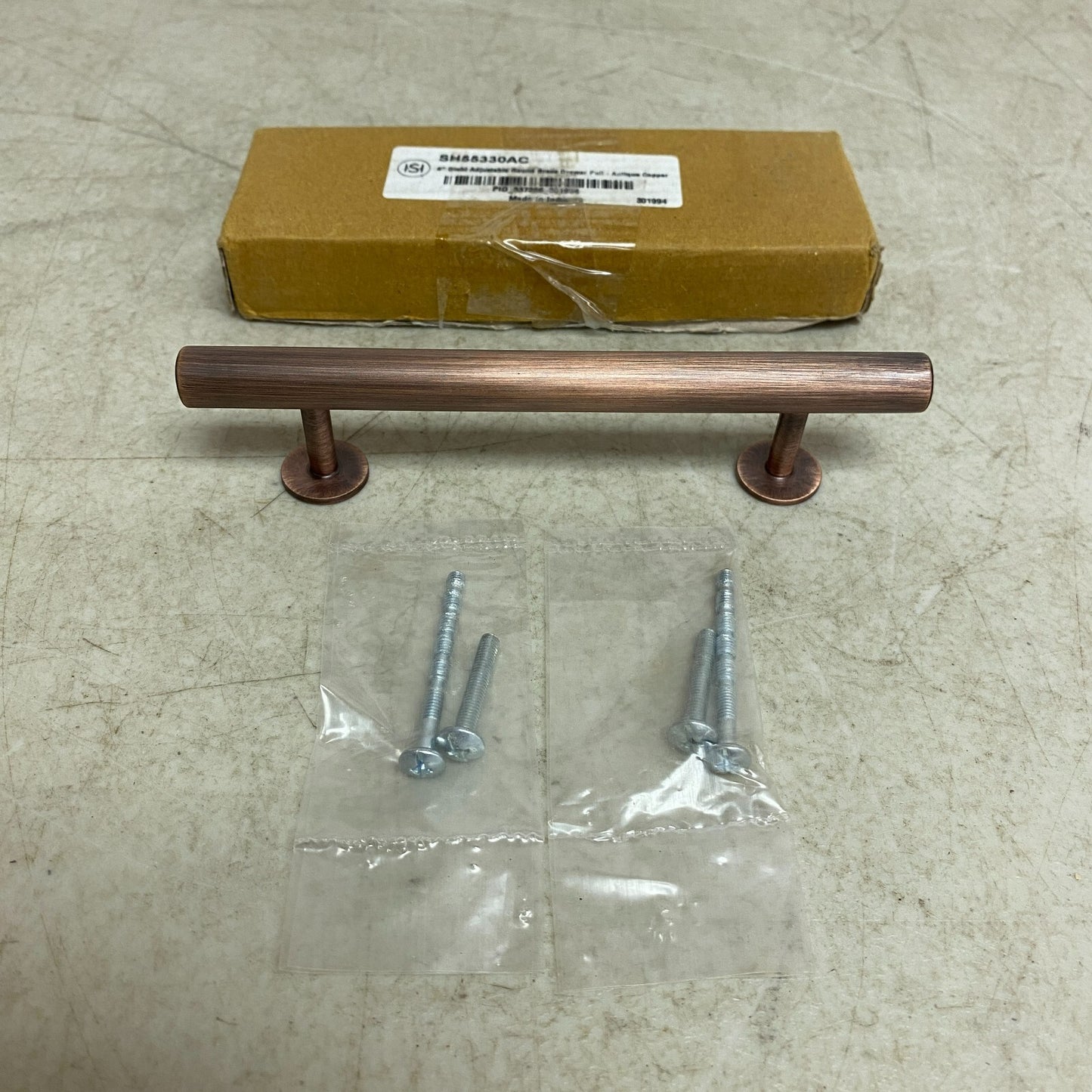 Signature Hardware 6" DIEHL ADJUSTABLE ROUND BRASS DRAWER PULL- ANTIQUE COPPER