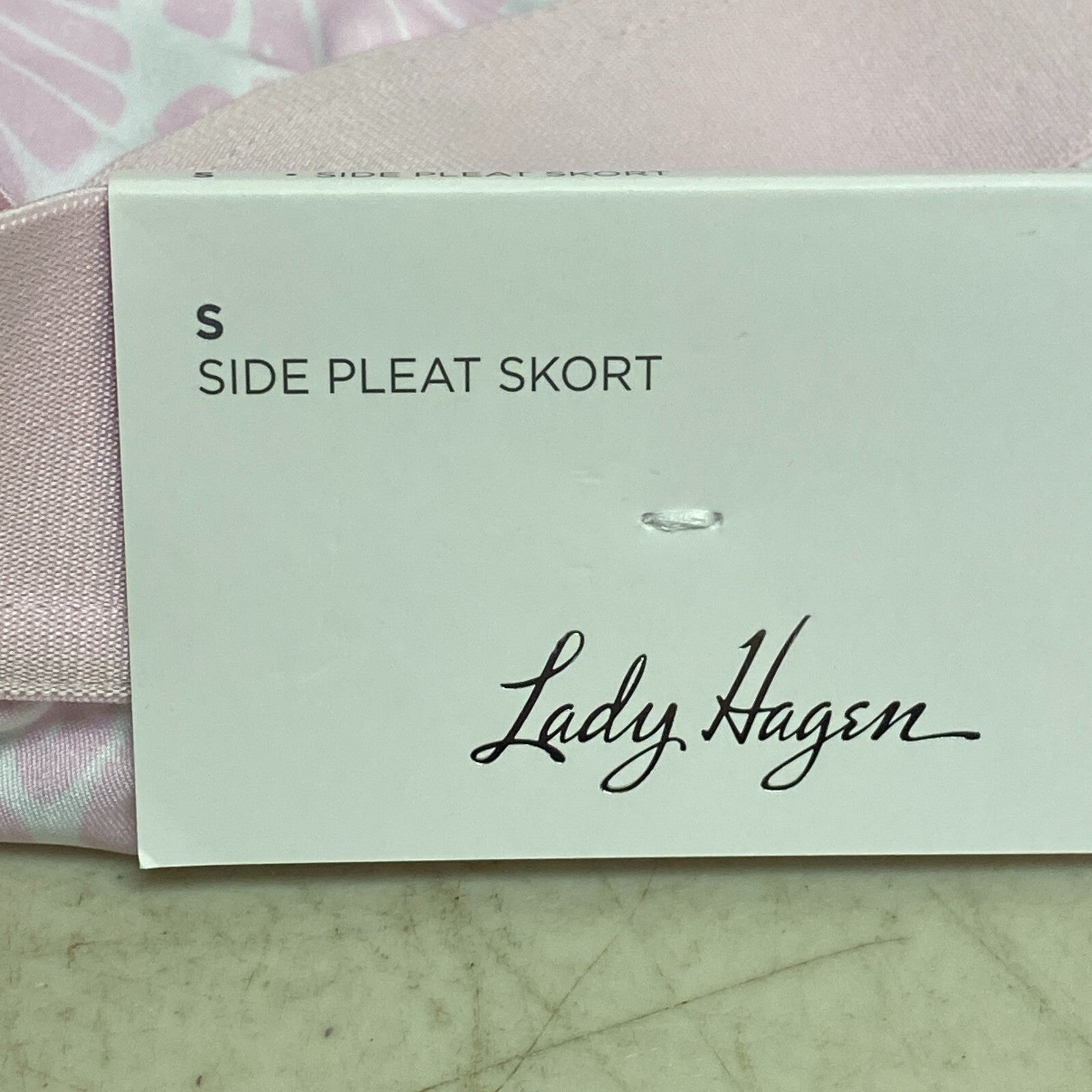 Lady Hage Womens 16" Prt Side Pleat Skort Pink Seashells Stylish WGH17447PRT