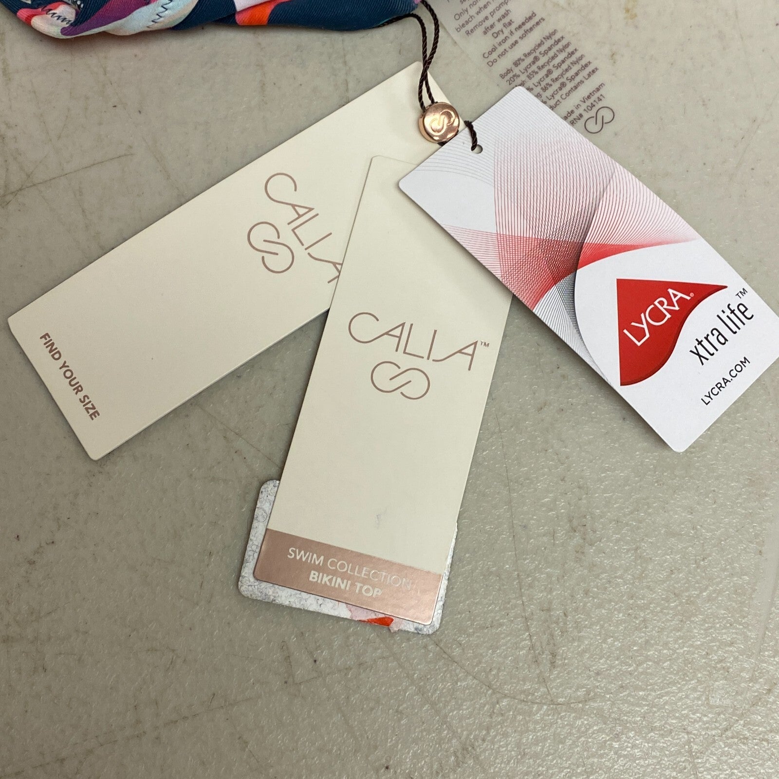 CALIA Women's Runched Front Cross Top  Aqua Multi Floral Navy WSA23204PRT