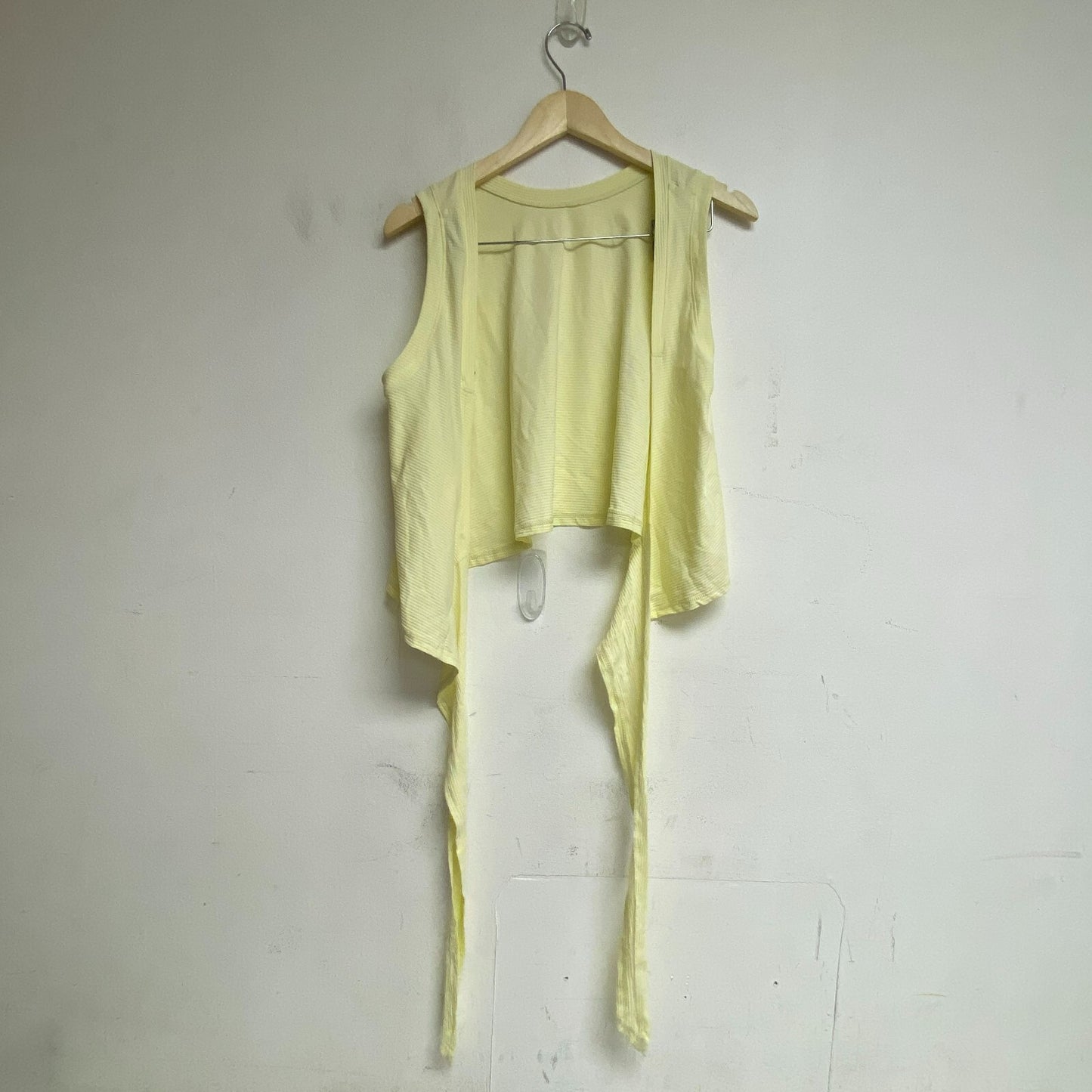 Calia Women Crop Wrap & Tie Tank Lemon Sorbet Solid Sleeveless WAX11234