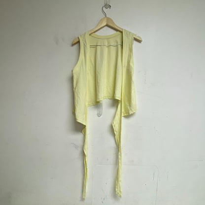 Calia Women Crop Wrap & Tie Tank Lemon Sorbet Solid Sleeveless WAX11234