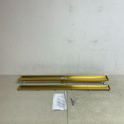 Signature Hardware 40" Cohen Linear Tile-in Shower Drain - Brushed Gold