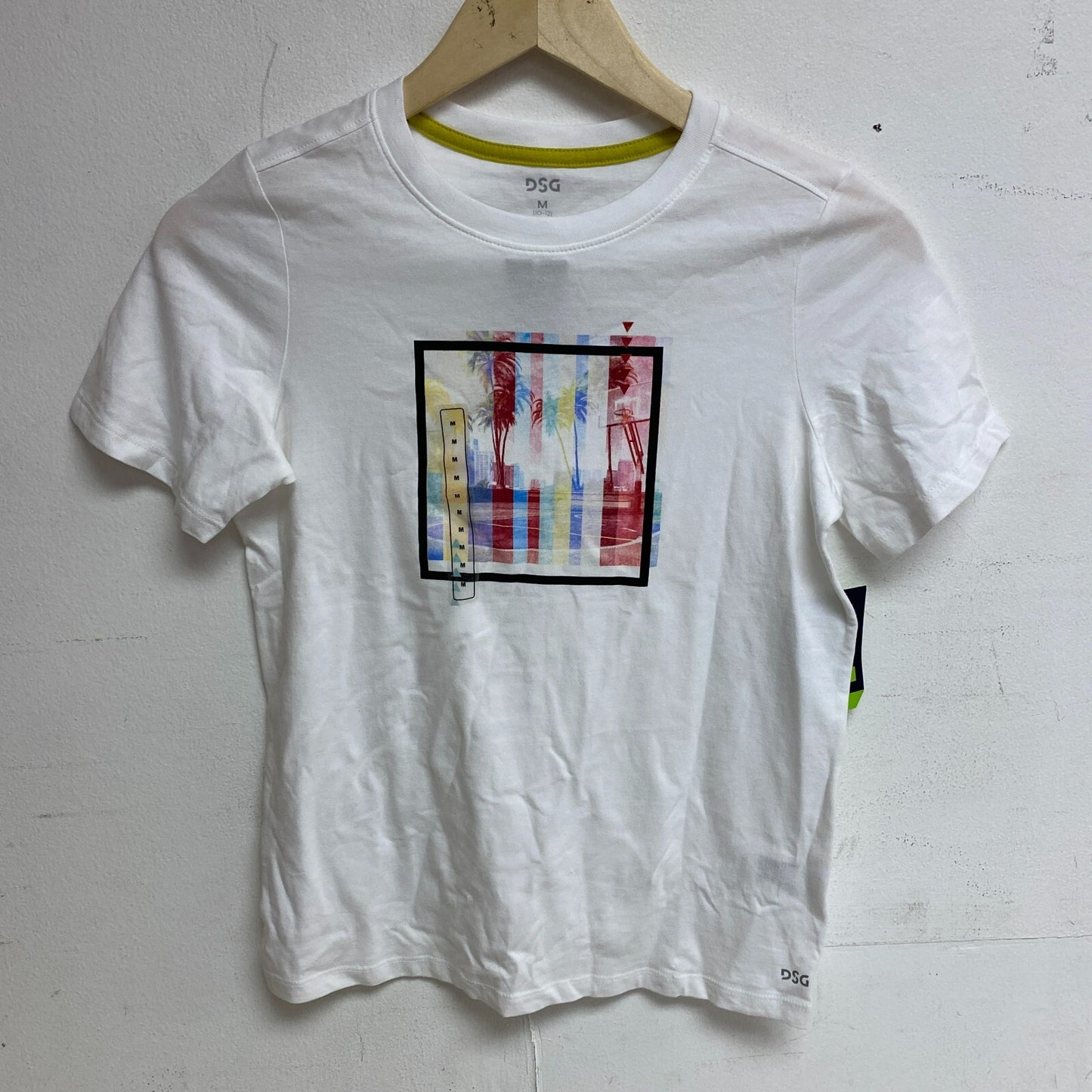DSG Boys Solid Cotton Graphic PrintTee Pure White Glitchy Short Sleeve DAB21108
