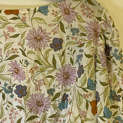 Ana A New Approach Womens Square Neck Long Sleeve Peplum Top Size 0X Color White