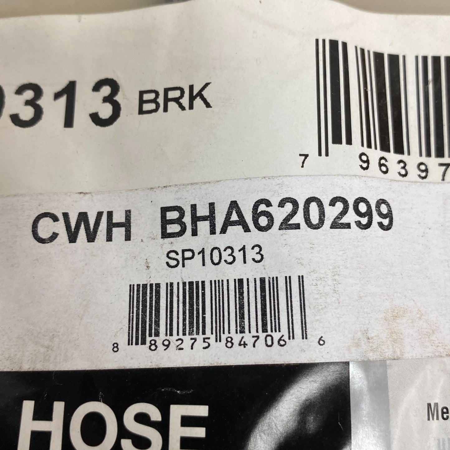 CARQUEST Brake Hydraulic Hose Black EPDM Rubber Model SP10313