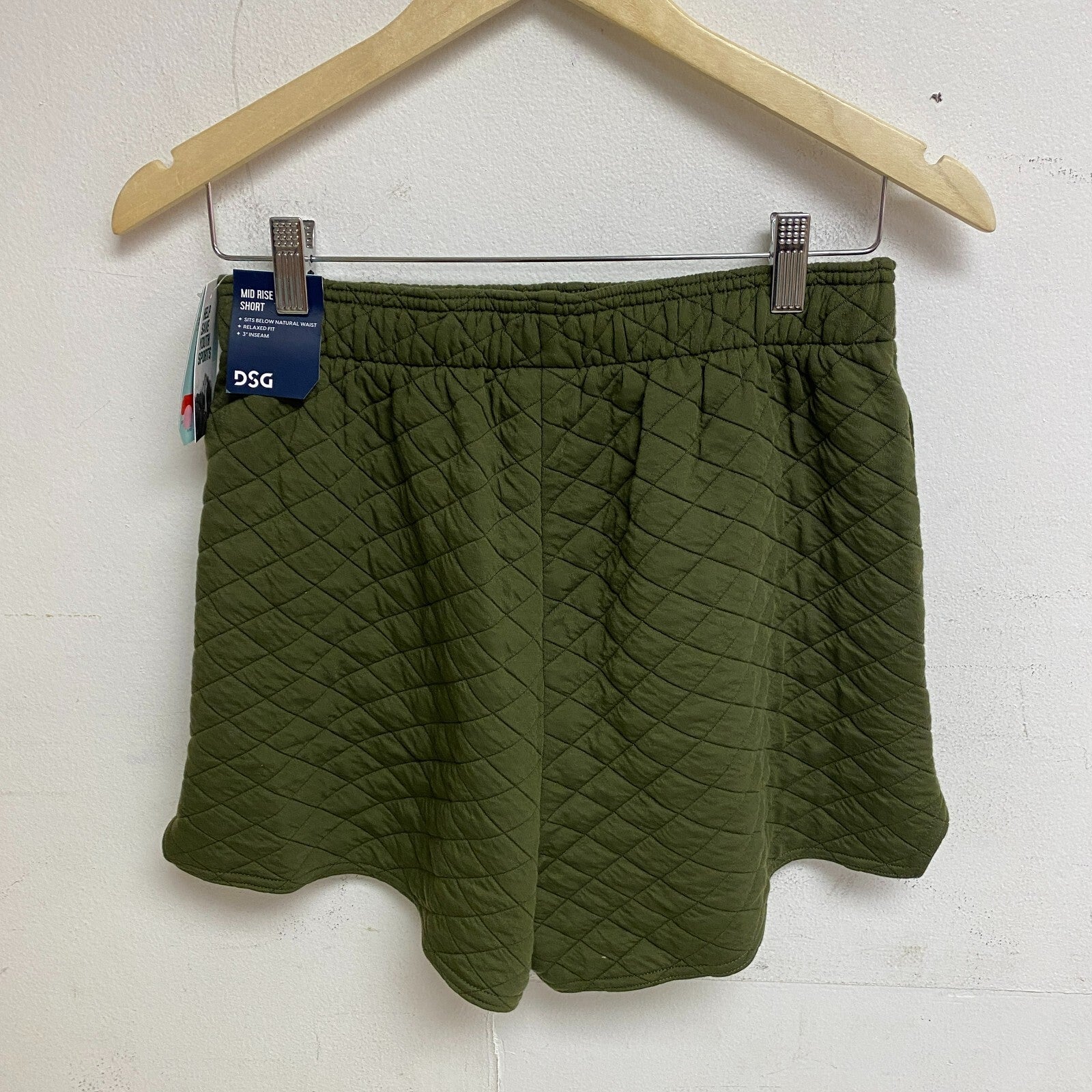 DSG Quilted Womens boyfriend Shorts Inky Olive  Relaxed DAW23412