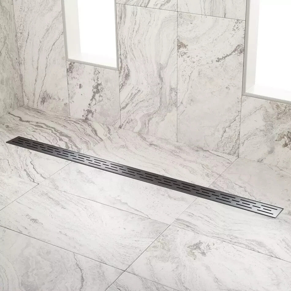 Signature Hardware 48" Effendi Linear Shower Drain - Matte Black