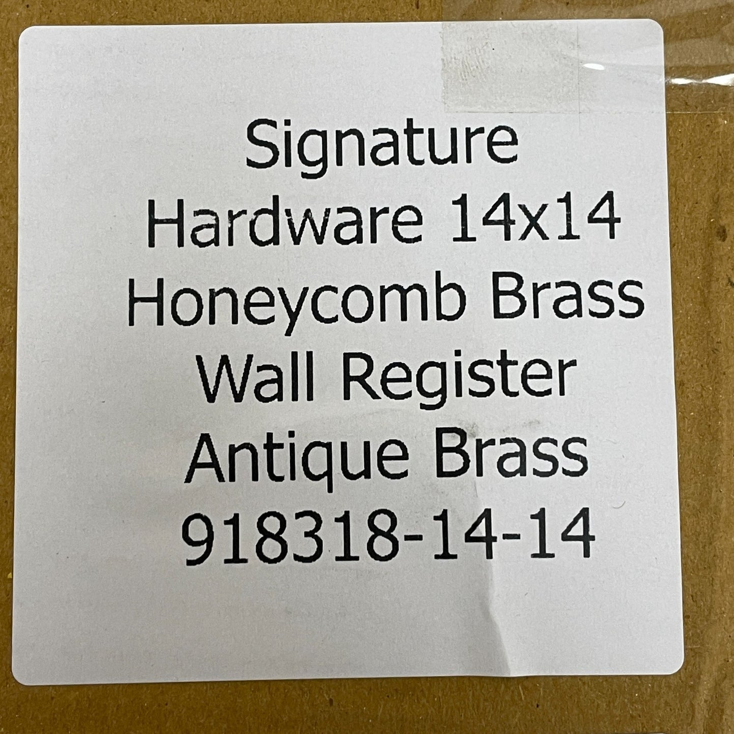 Signature Hardware 14x14 Honeycomb Brass Wall Register Antique Brass