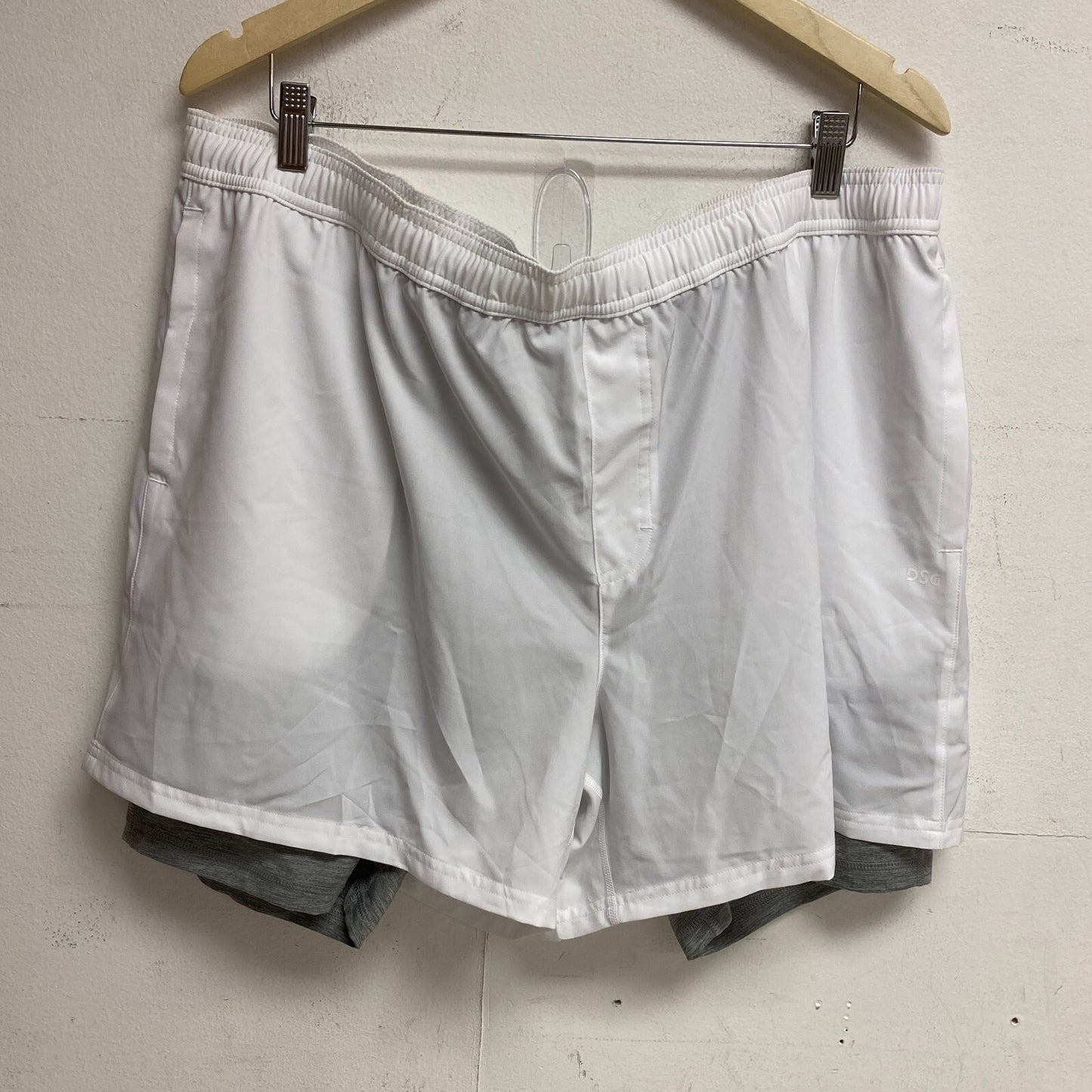 DSG Men's 5" Training 2-in-1 Agility Short Built-in Liner Pure White/Mid Gray