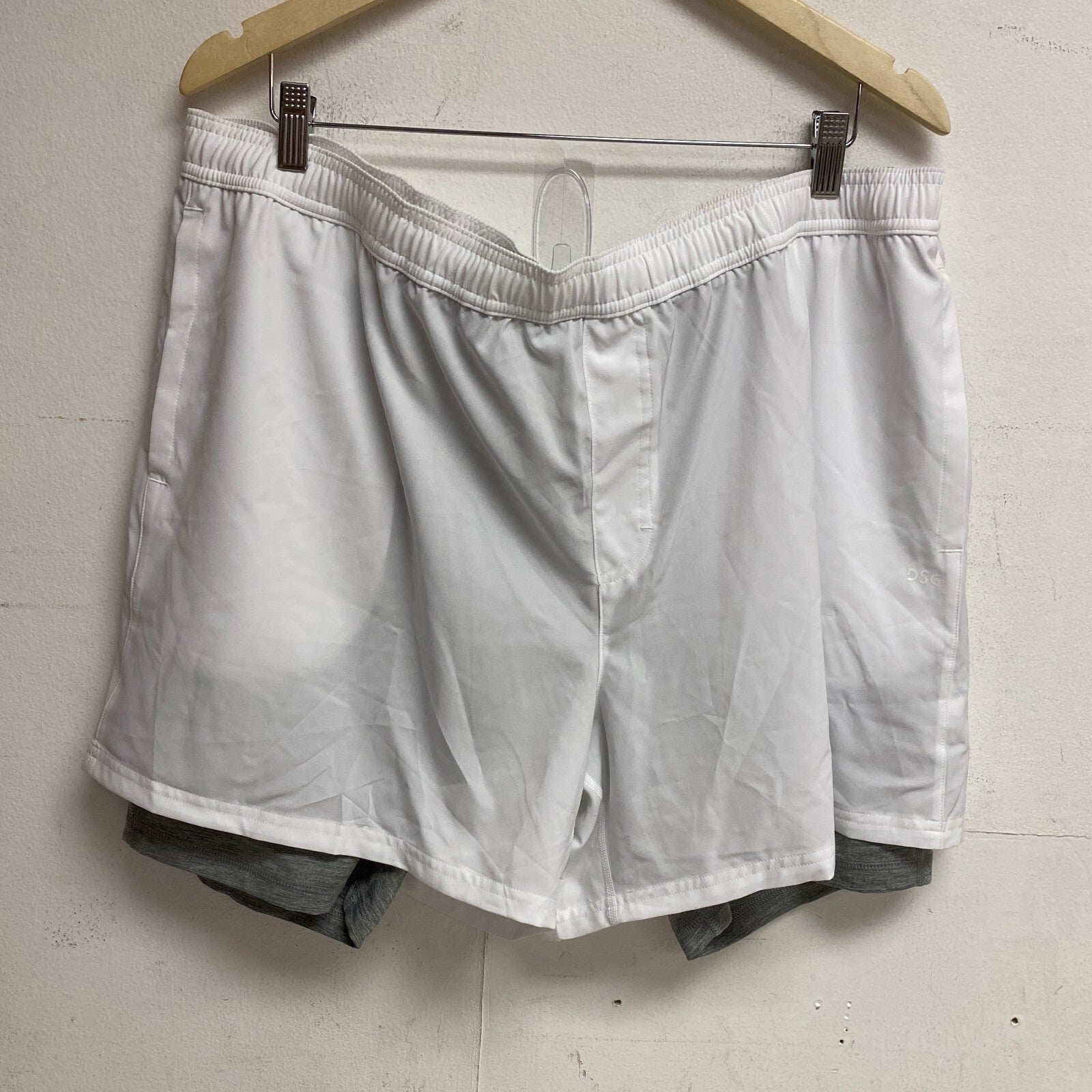 DSG Men's 5" Training 2-in-1 Agility Short Built-in Liner Pure White/Mid Gray