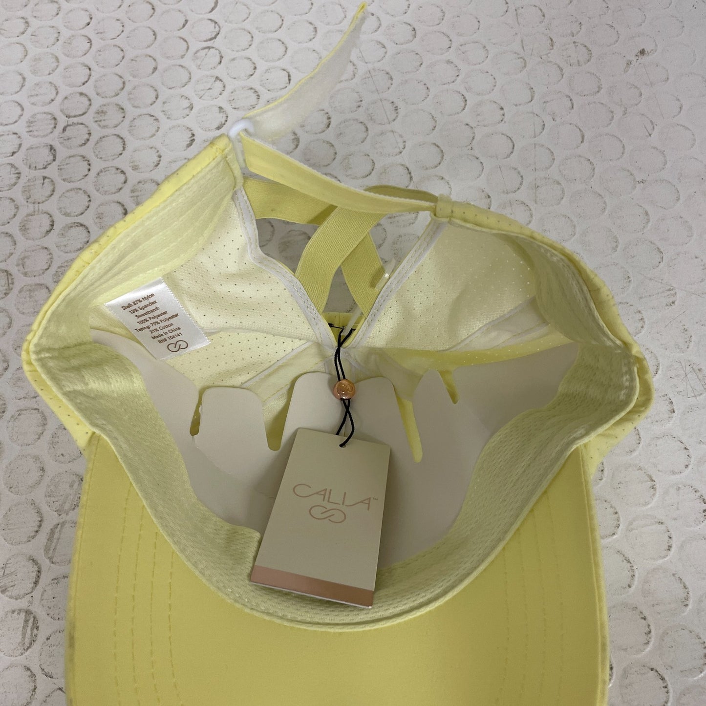 CALIA Women’s Ponytail Cap Light Yellow CAC8004 NWT Adjustable Hat One Size