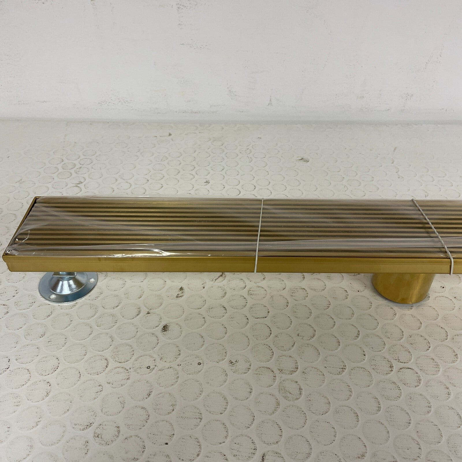Signature Hardware 28" Carmen Linear Shower Drain - Brushed Gold