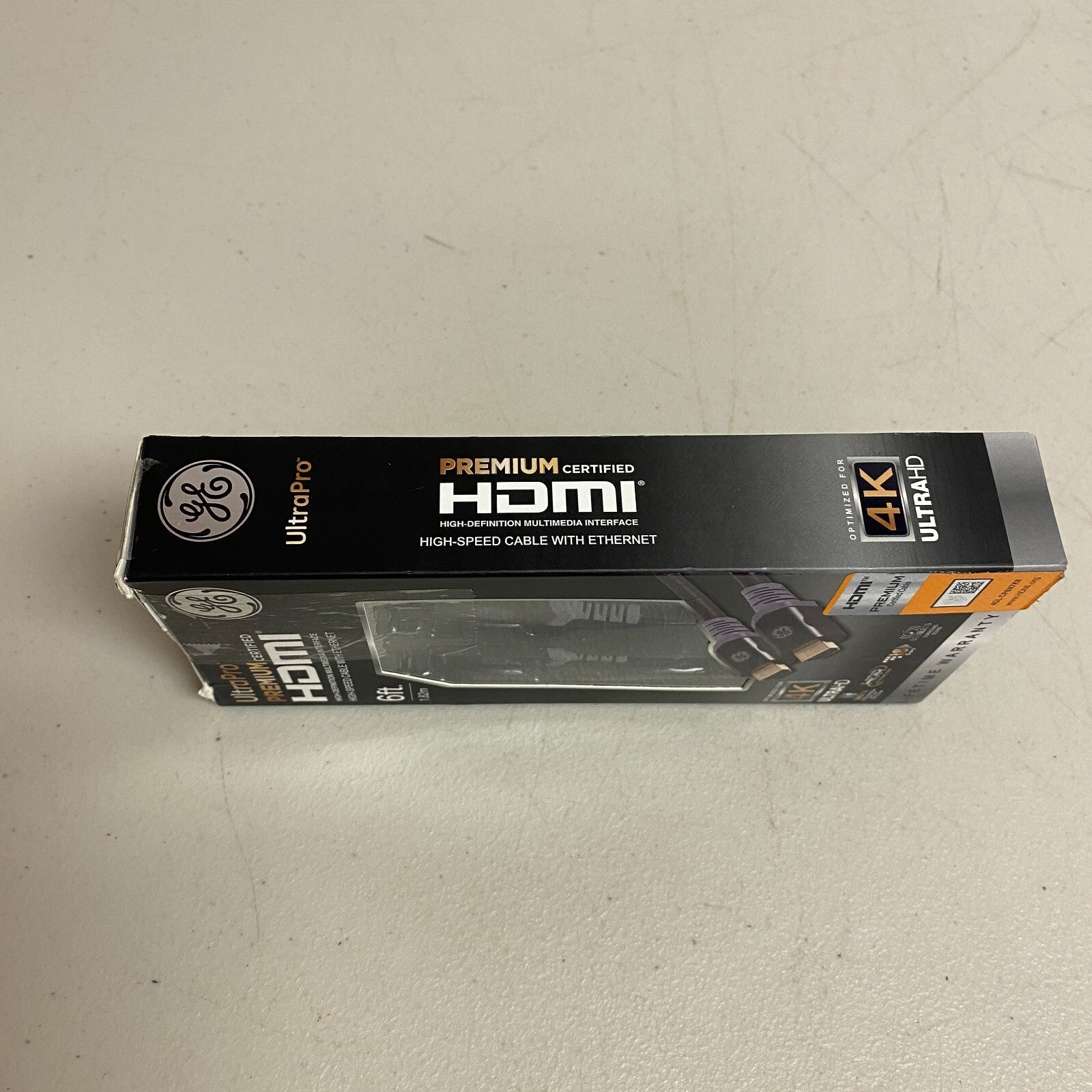 GE 6ft/1.82M 4K HDMI 2.0 Cable with Ethernet, Gold-Plated Connectors, 48720