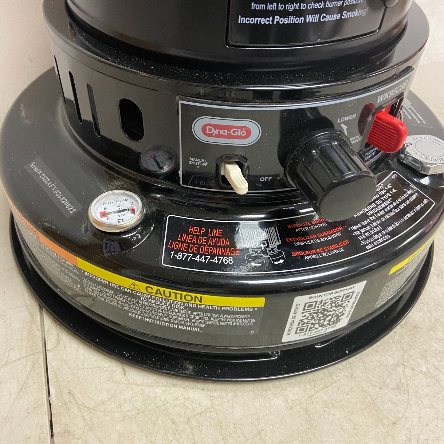 Dyna-Glo WK95C8B 23800 BTU Indoor Portable Kerosene Convection Heater