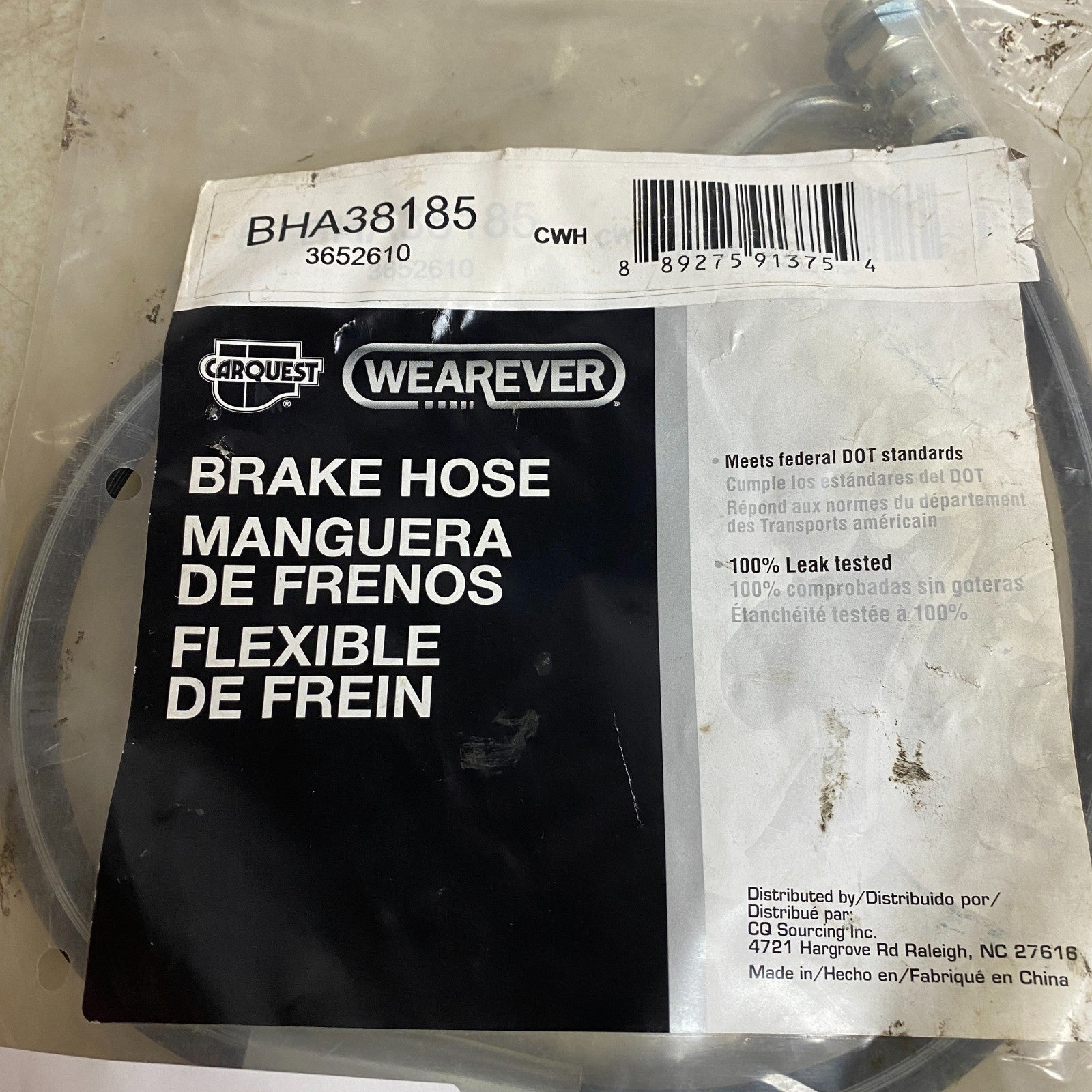 Carquest Brake Hose Assembly Front Driver for 1983–1995 Chevy G30 BHA38185