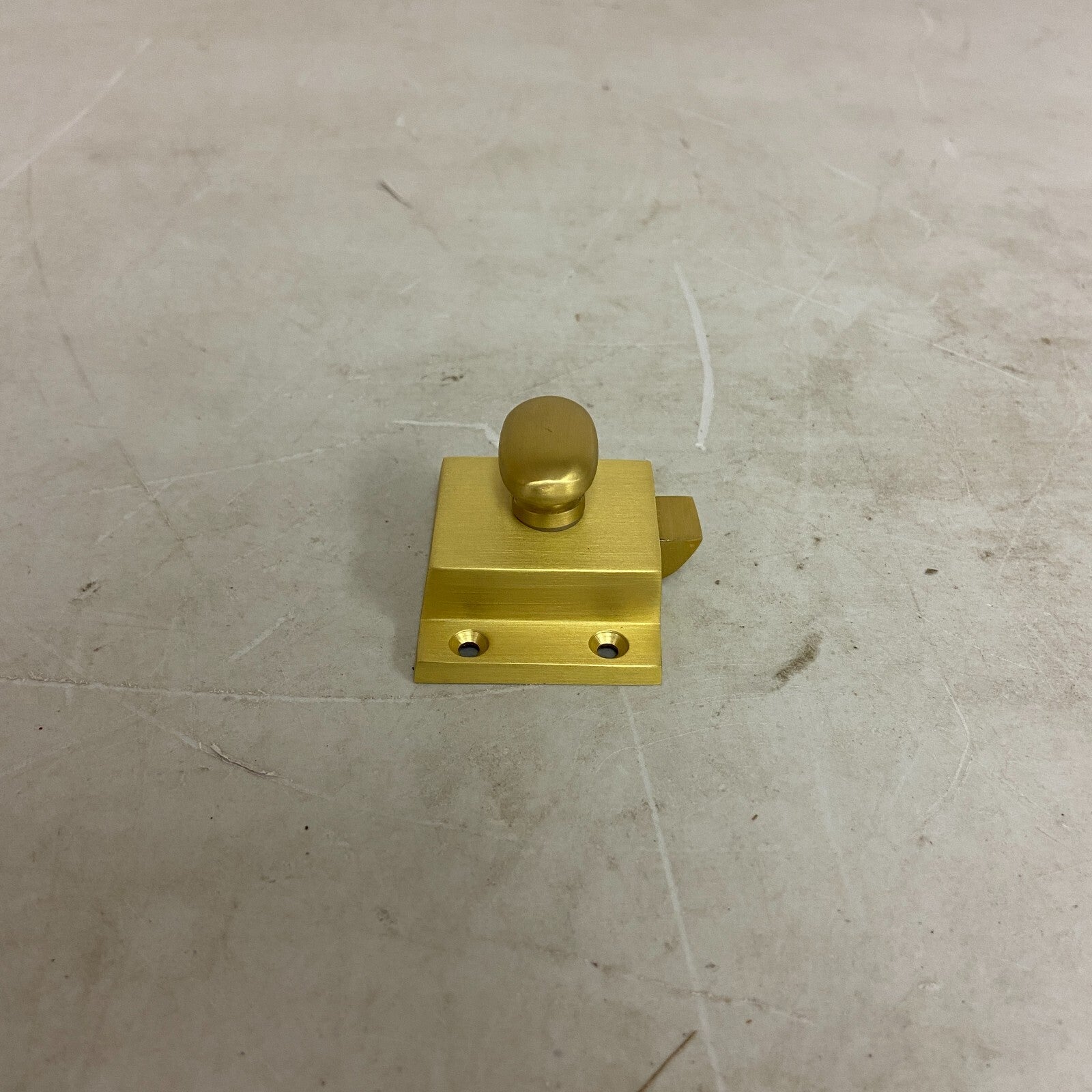 SIGNATURE HARDWARE PITKIN BRASS CABINET LATCHES WITH OVAL KNOB- SATIN BRASS