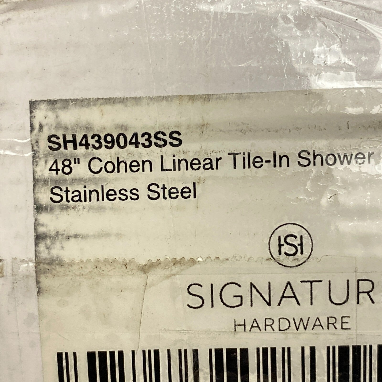 Signature Hardware 48" Cohen Linear Tile-In Shower Drain - Brushed Stainless S..