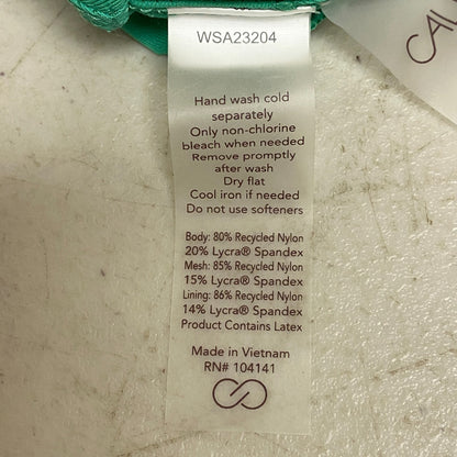 Calia Women's Swim Ranched Front Cross Bikini  Top Green Glow WSA23204 New!