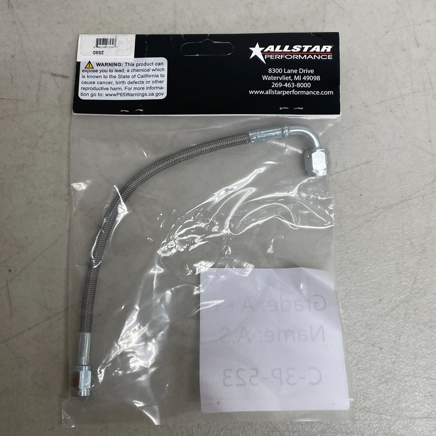 ALL STAR 12″ Braided Stainless Steel Brake Line Hose 3AN Straight End Universal