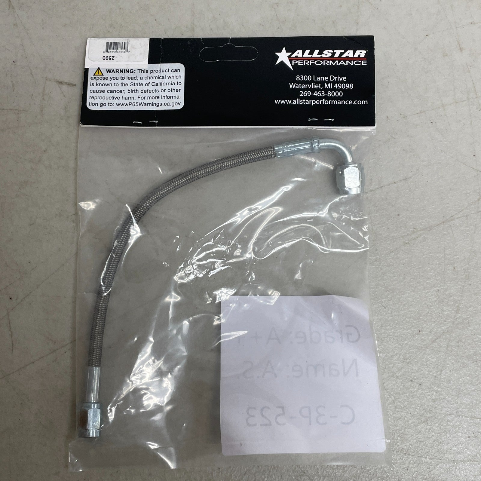 ALL STAR 12″ Braided Stainless Steel Brake Line Hose 3AN Straight End Universal