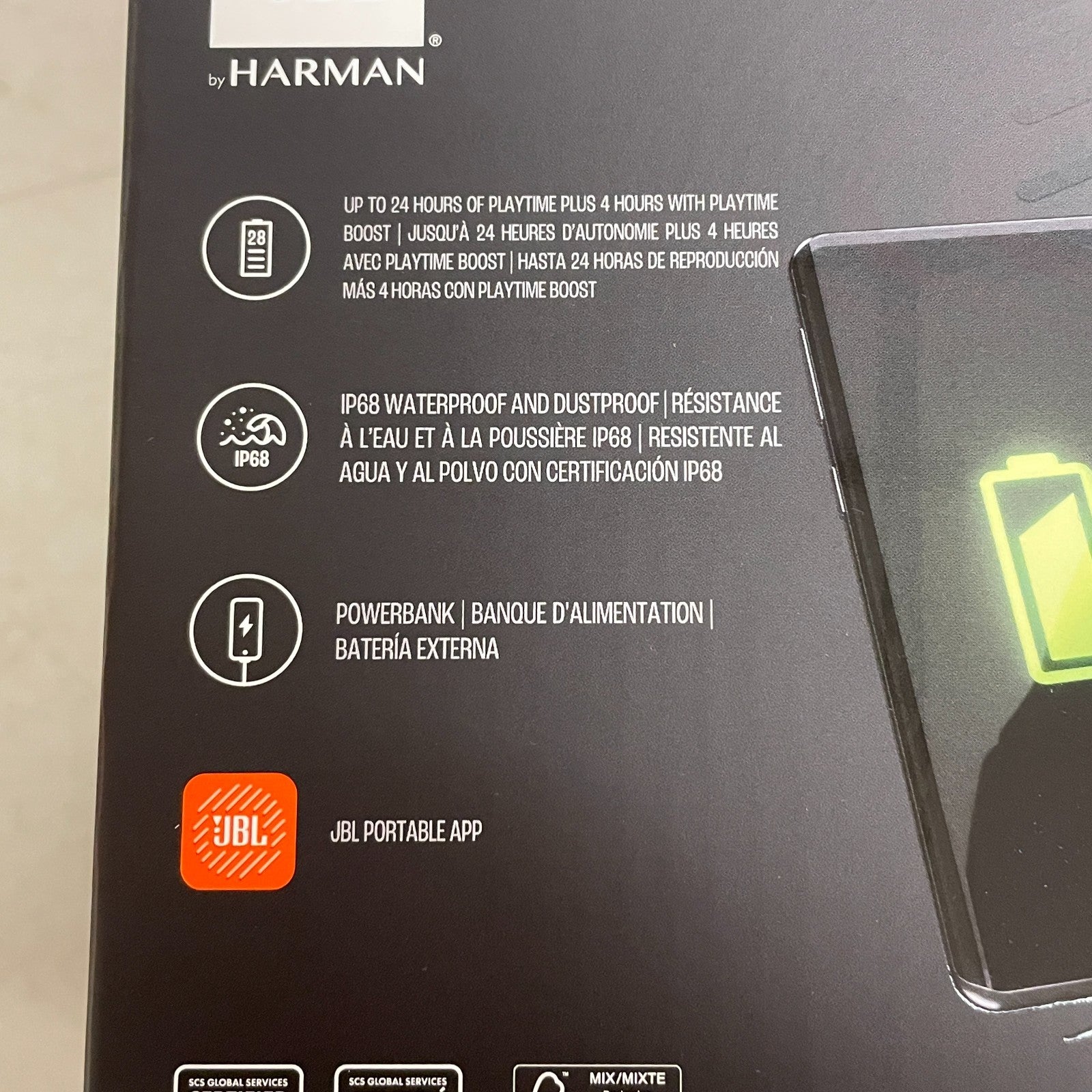 JBL Charge 6 Black Portable Bluetooth Waterproof Speaker Power bank NEW!!