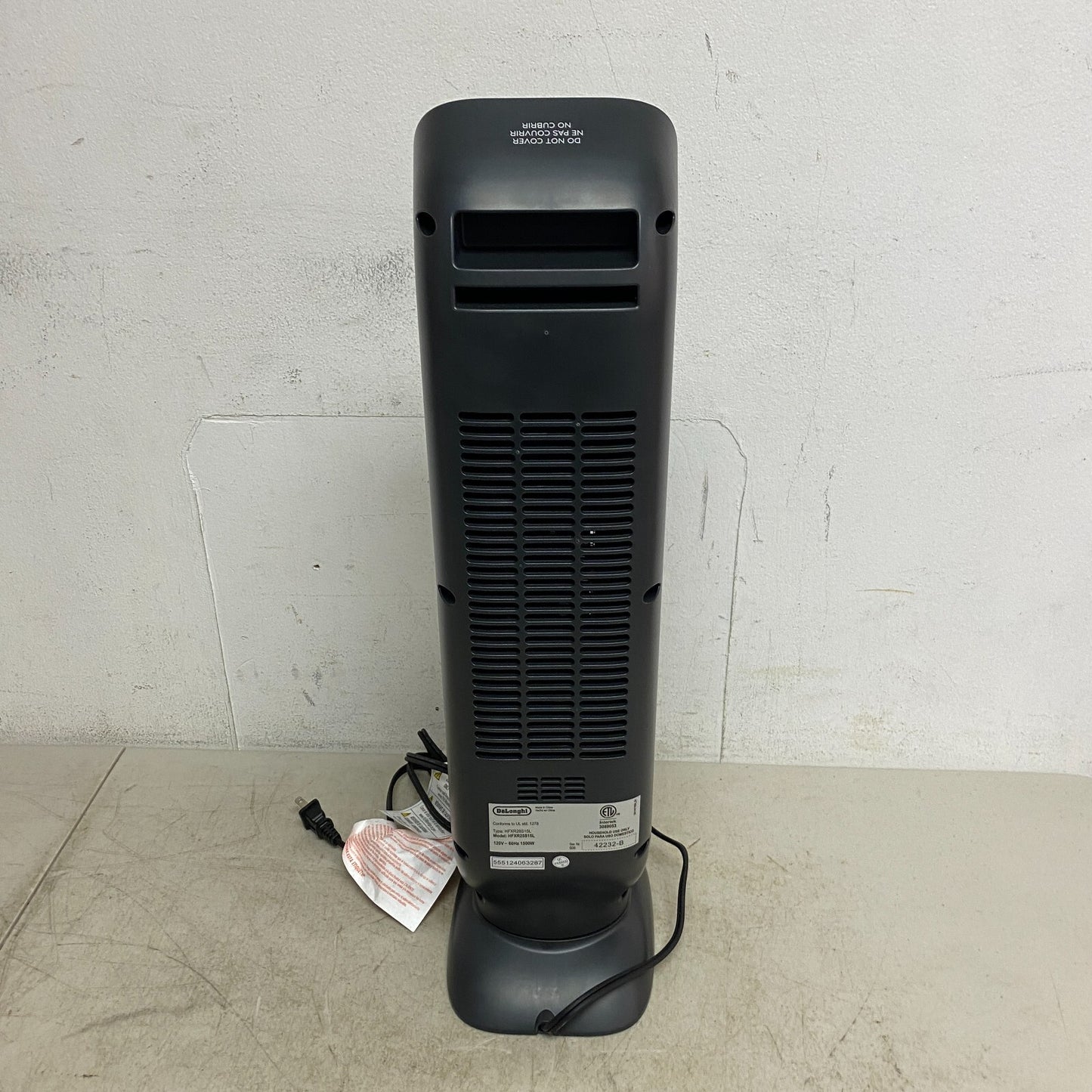 Delonghi 1500W Ceramic Tower  Space Heater w/ Thermostat And Remote 5697584