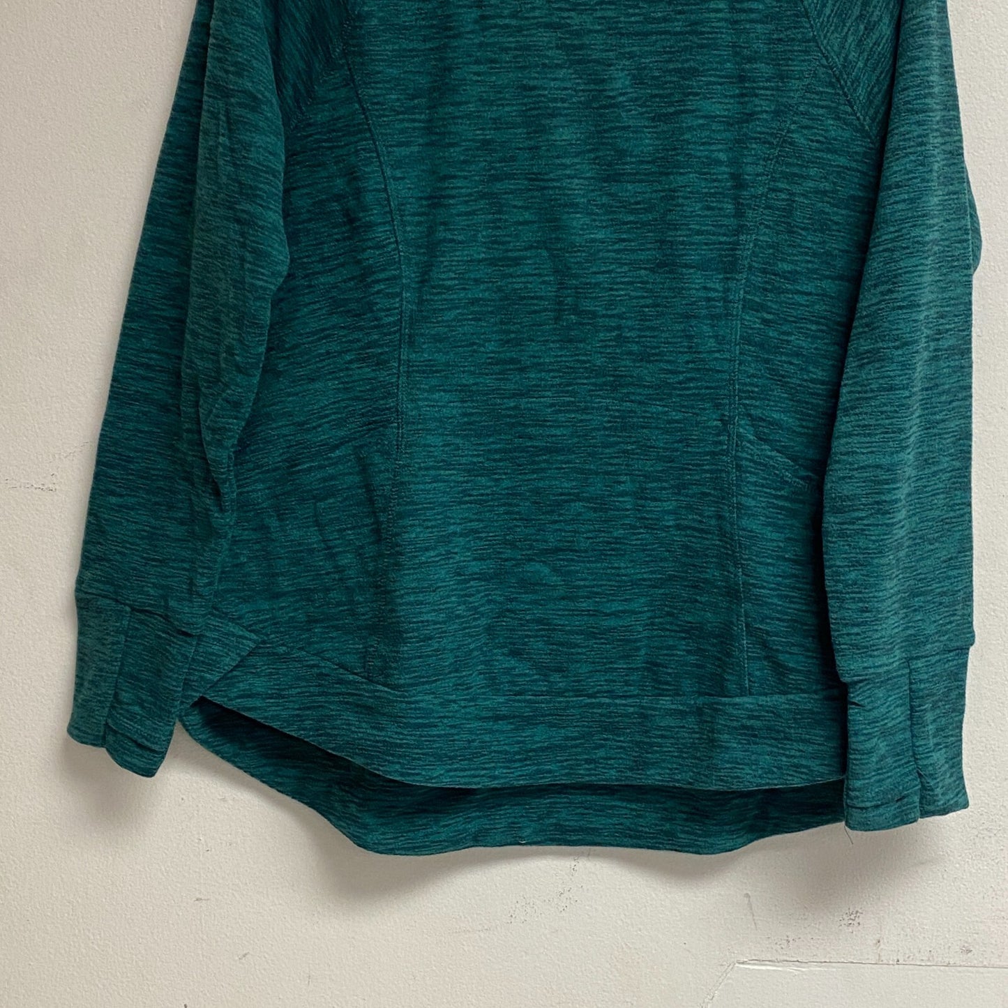 St. John's Bay Woman’s Funnel Neck Long Sleeve Sweatshirt Size PM Color Green