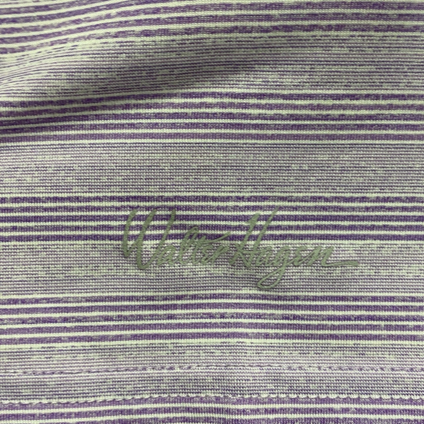 Walter Hagen Mens P11 Fine Line Textured Stipe Polo Bright Amethyst/White