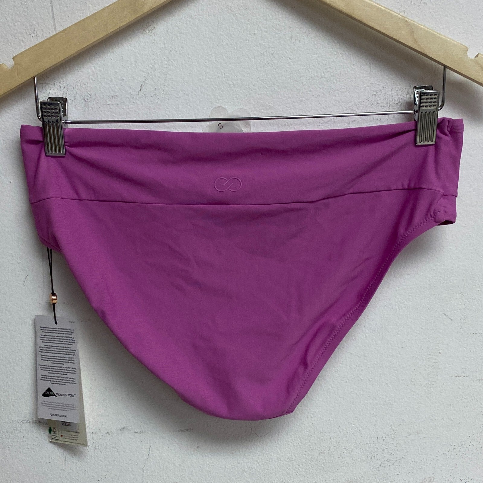 Calia Mid Rise Wide Band Swim Bottoms Geranium Purple WSA20406 Summer Solid