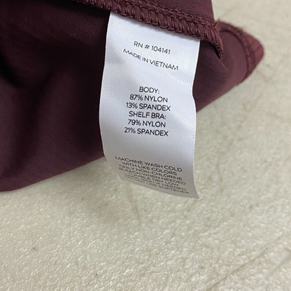 Alpine Design Women's Medium Support Striped  Bra Top Deep Bordeaux ADW12107A