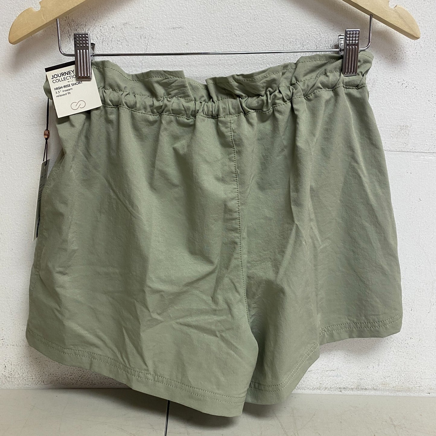 Calia Women Journey High Rise Relaxed Woven Paperbag Short Smudge Sage WAX12303