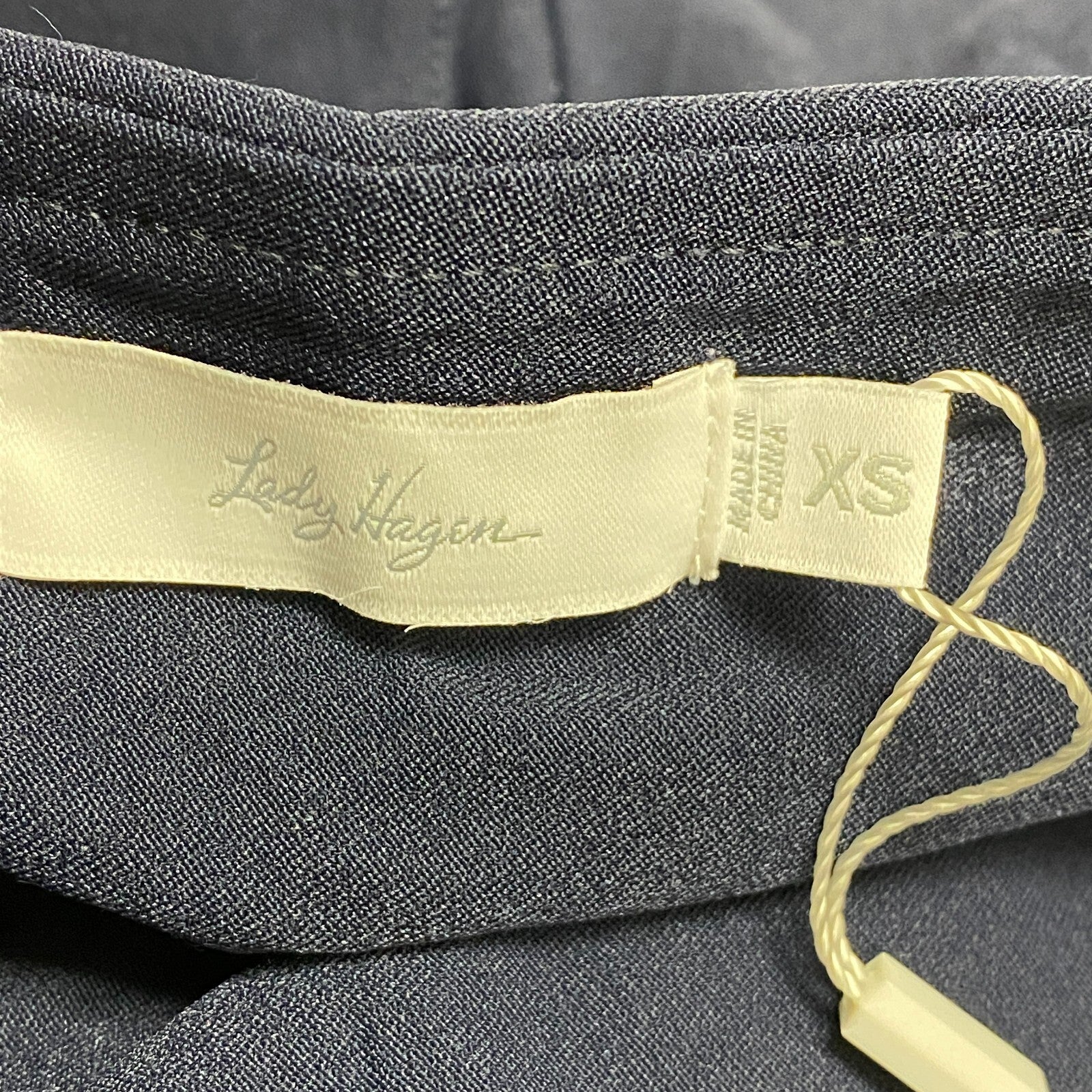 Lady Hagan Womens Tummy Control Capri Pant Dark Navy Solid Pull On WGH15403