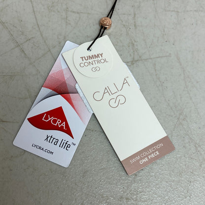 Calia Women's tummy Control Shirred Cut Out Floral One Piece Swimsuit Multi Palm