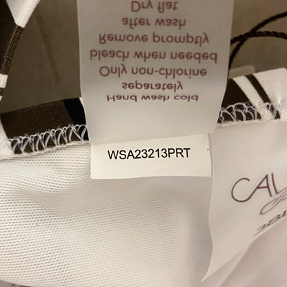 Calia Women's Tie Back Bikini Top Variegated Stripe White/Brown WSA23200PRT