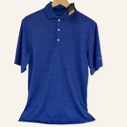 Walter Hagen Essentials Menâs Space Dye Golf Polo Daybreak Blue MGA31151