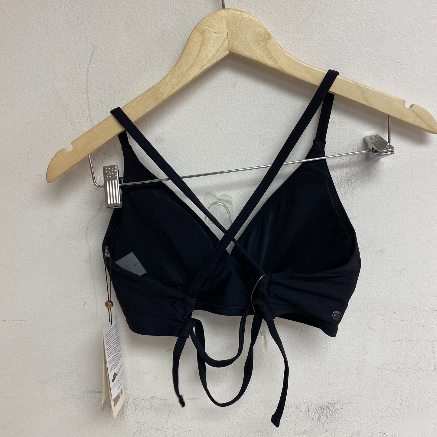 Calia Women's Swim Collection Triangle Bikini Top Pure Black WSA23201 Brand New!