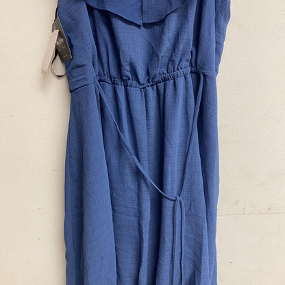 By & By Women's Casual Sheath V-Neck Ruffle Dress Size Large Color: Denim
