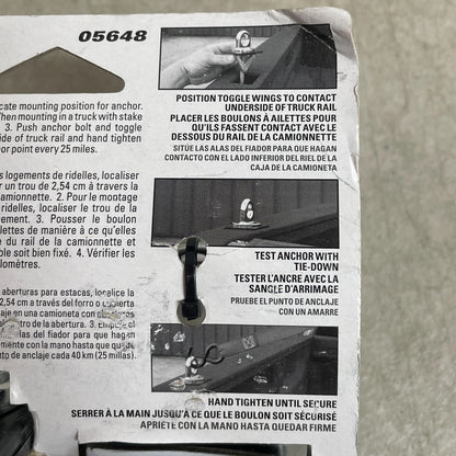 KEEPER 05648 Chrome Anchor Point 2 Pack 1,000 lb Tie-Down Rings Truck Trailer