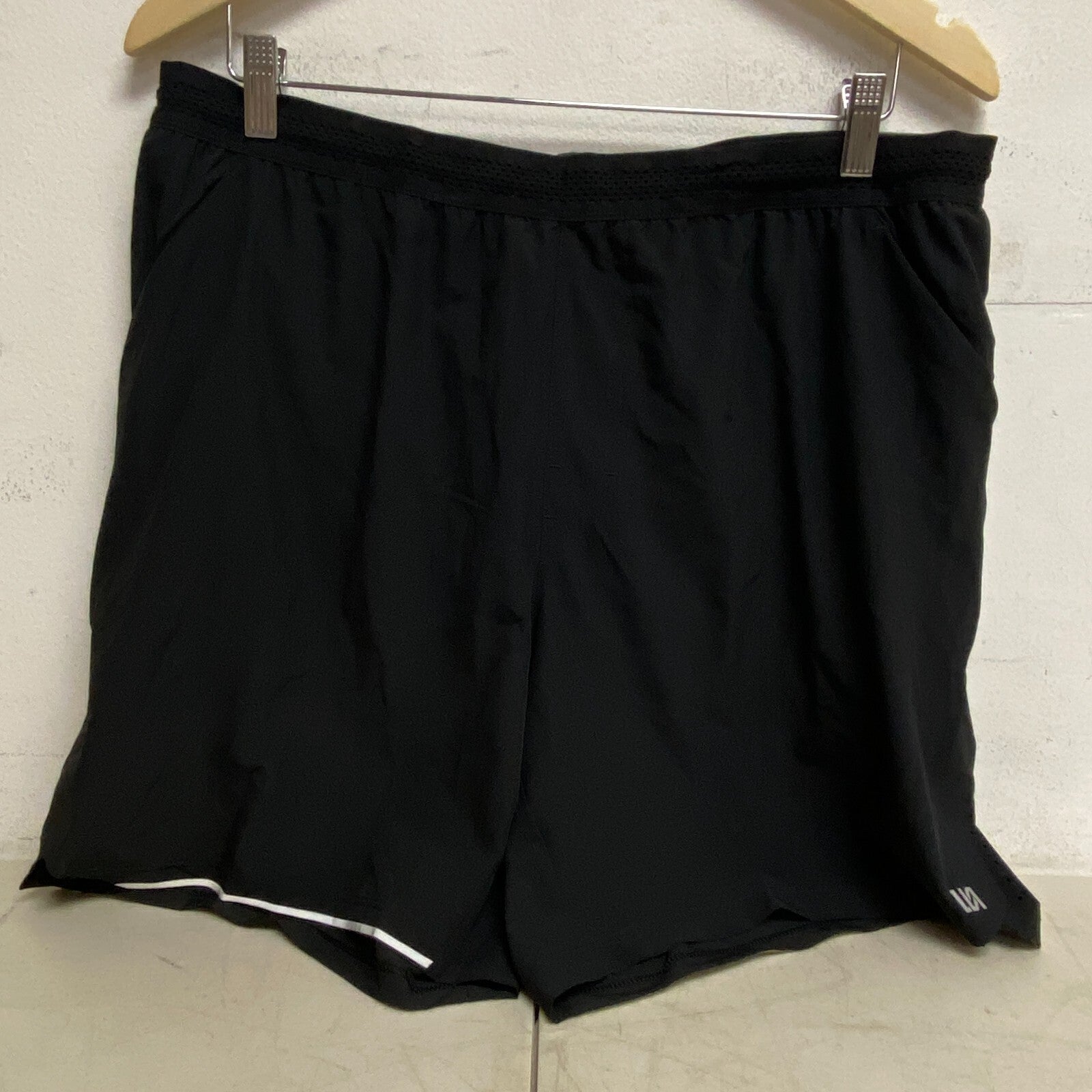 VRST Men's 7"Inesam Velocity Relaxed Fit Short Brief Liner Pure Black New!