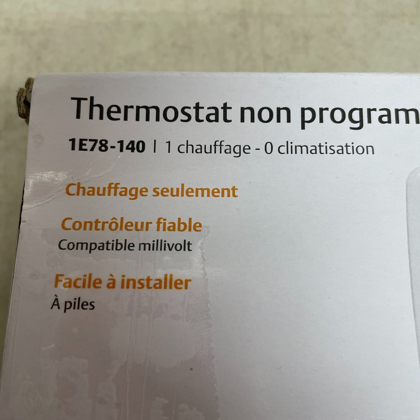 Emerson Non-Programmable Heat Only Thermostat Single-Stage Systems 1E78-140