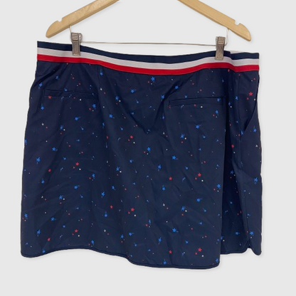 Lady Hagen Womenâs Contrast Trim Print Skort Navy Star Print WGH17450 Golf