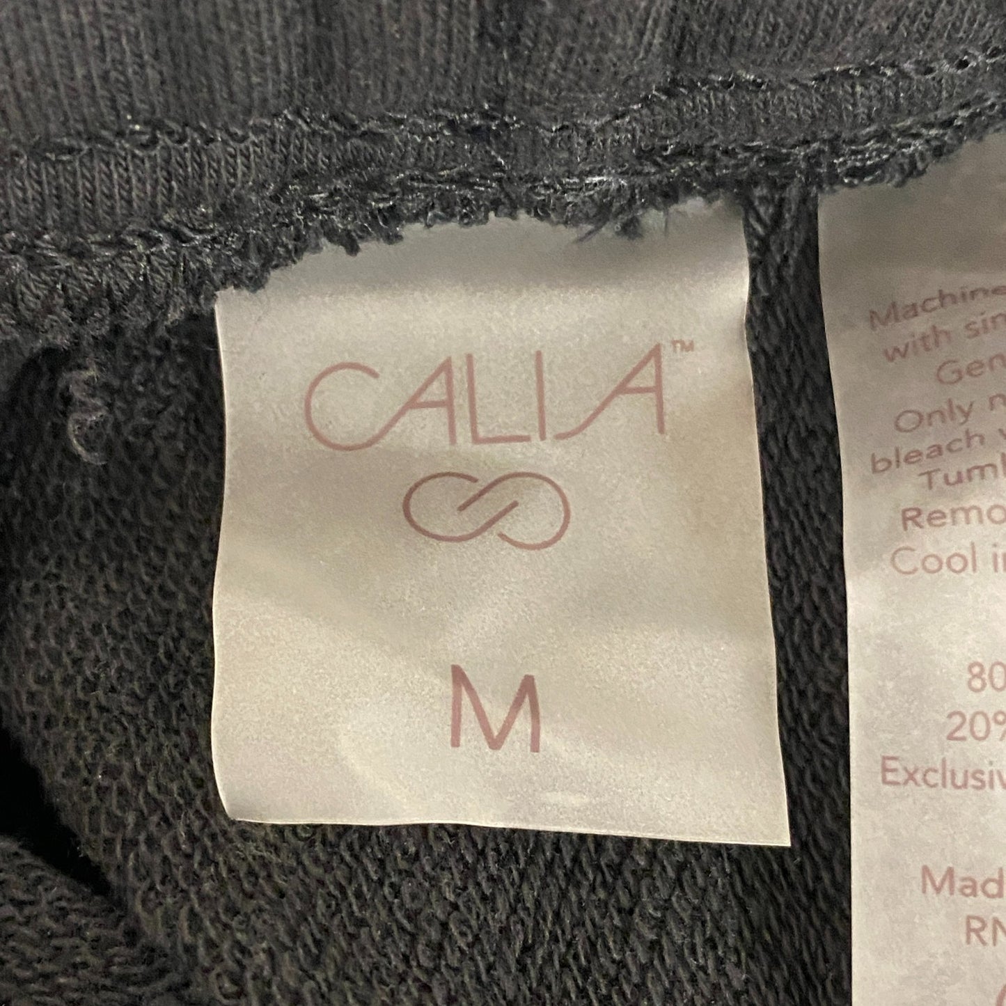 CALIA Womenâs French Terry High Rise Sweatshort Pure Black WAX12384