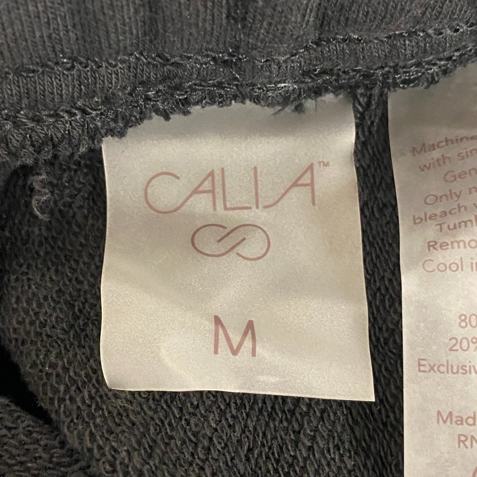 CALIA Womenâs French Terry High Rise Sweatshort Pure Black WAX12384