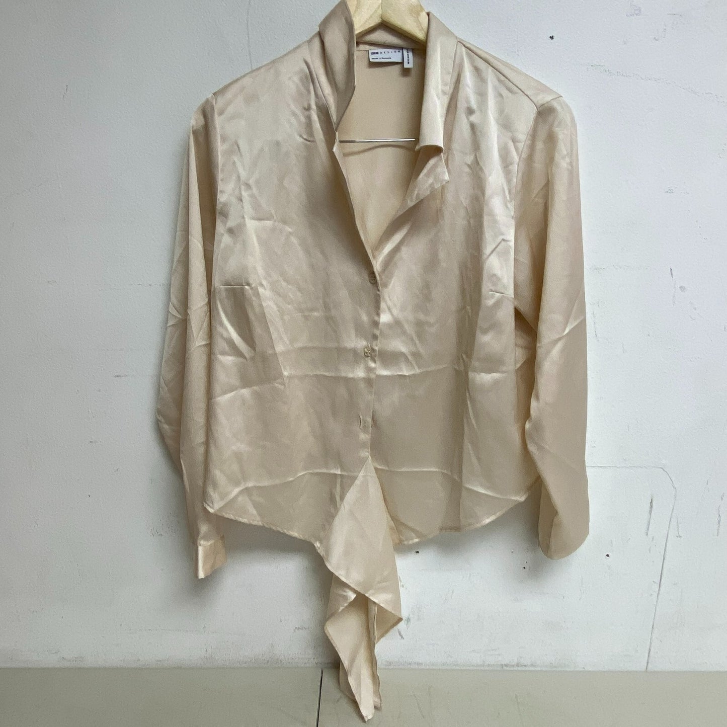 ASOS Design Peasant Shirt Womens Size US 8 Polyester Cream Blouse Top