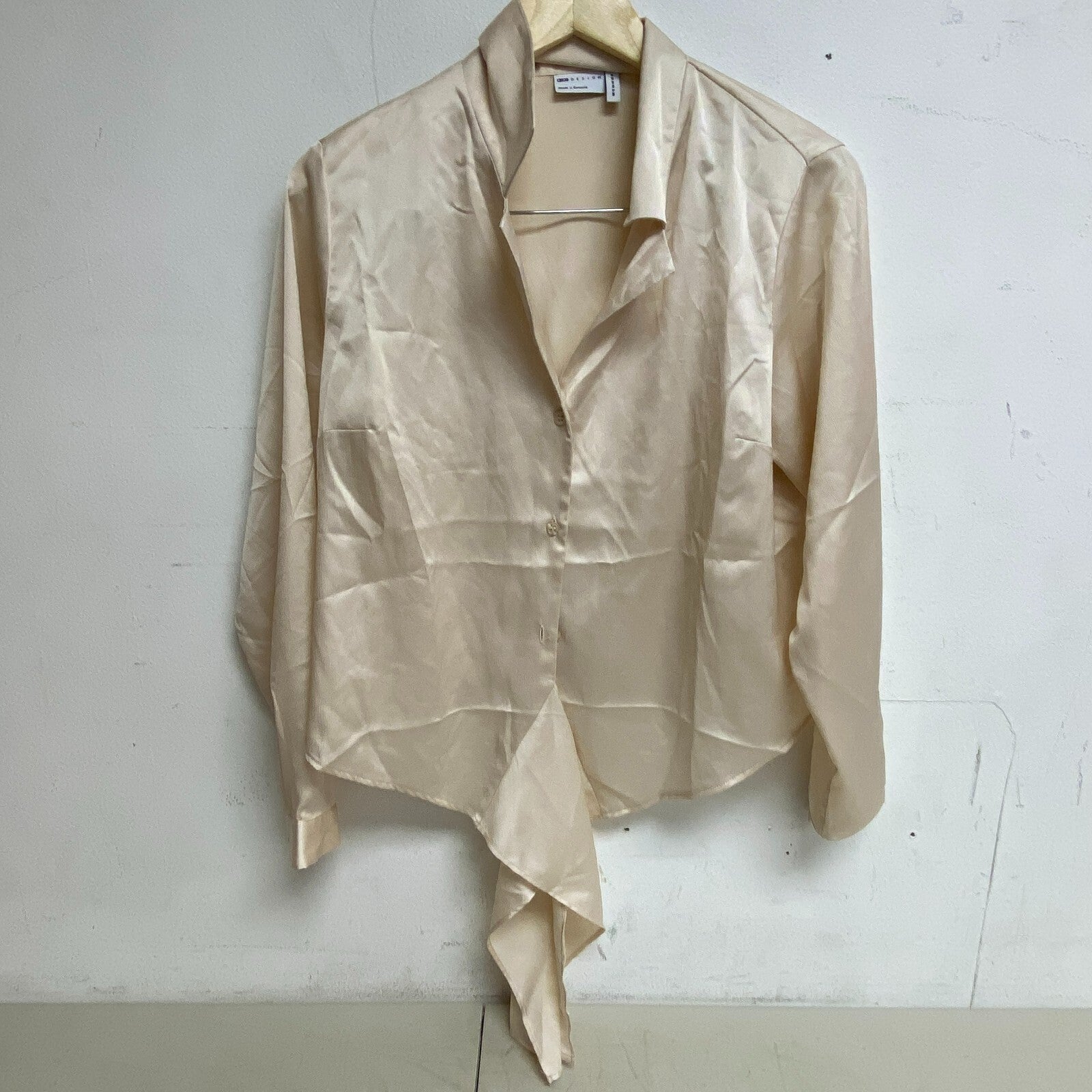 ASOS Design Peasant Shirt Womens Size US 8 Polyester Cream Blouse Top