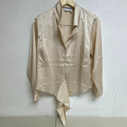 ASOS Design Peasant Shirt Womens Size US 8 Polyester Cream Blouse Top
