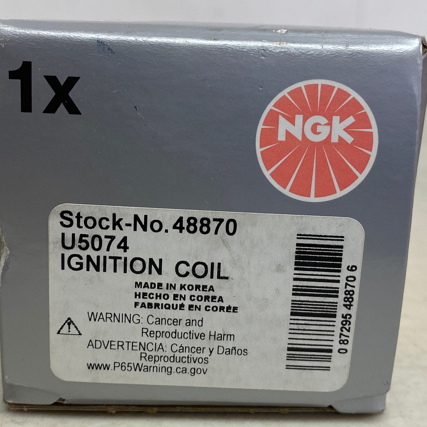 NGK Pencil‑Type Coil‑On‑Plug Ignition Coil Black Housing 48870 U5074