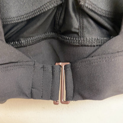 Calia Women's Swim Long Line High Neck Racerback Bikini Top Pure Black WSA21207