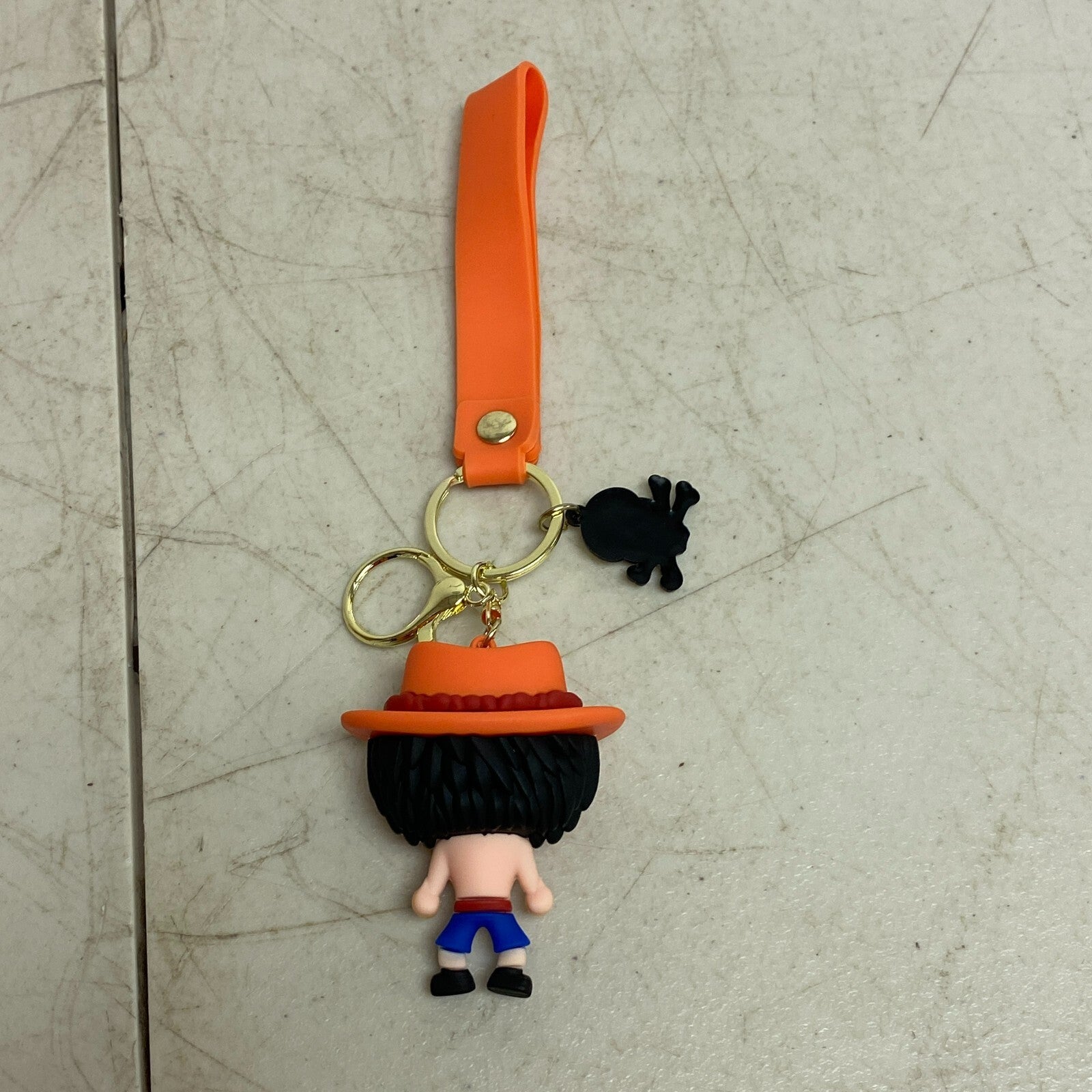 Assorted Silicone One Piece Keychain with Portgas D. Ace Accessory