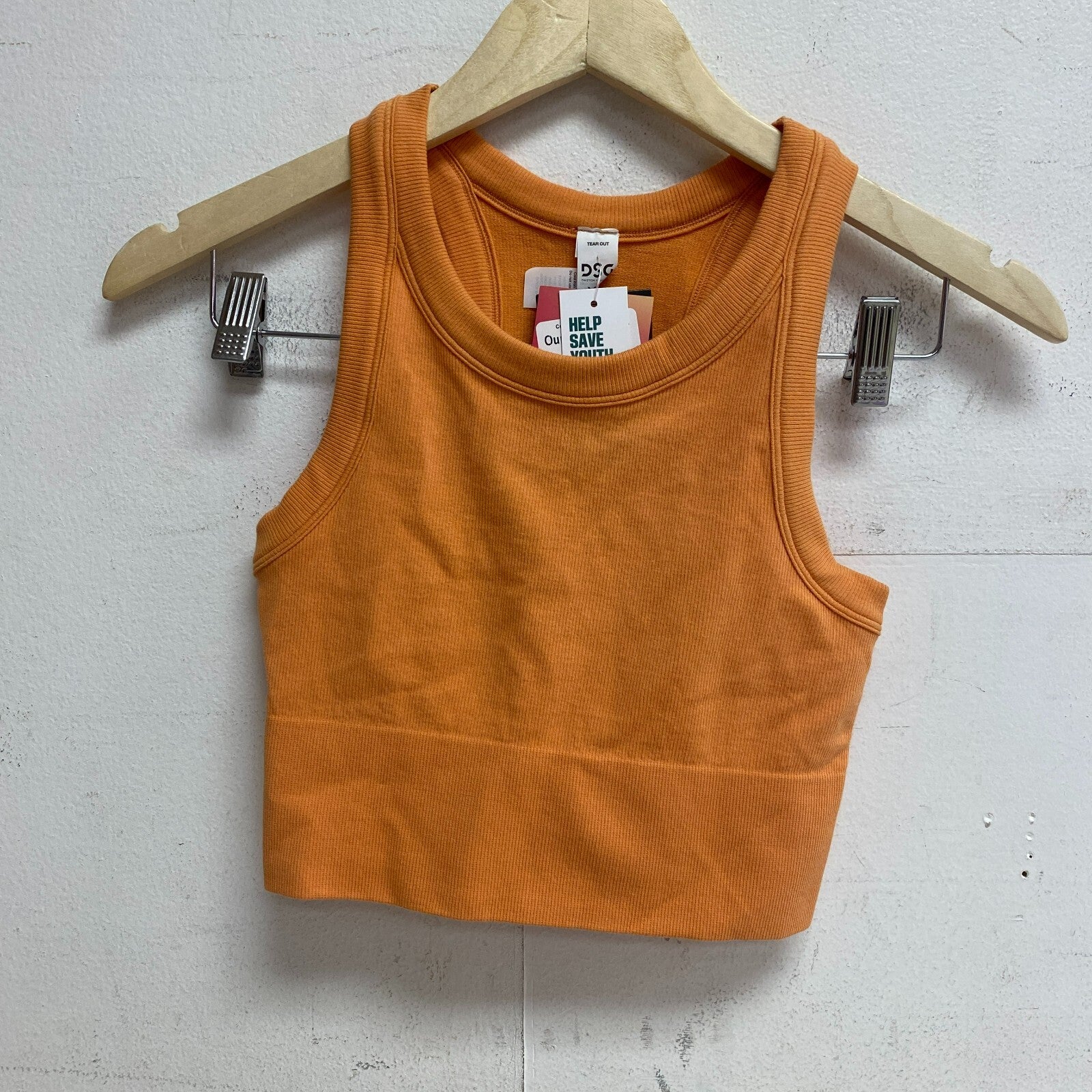 DSG X TWITCH+ALLISON Cotton Seamless Tank Light Orange Solid BOSSW13701